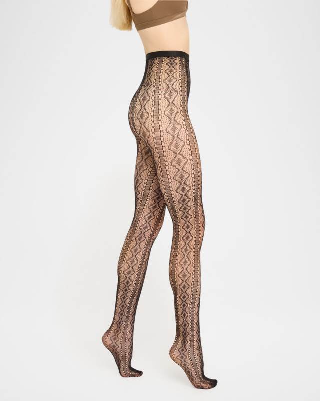 Geometric Mesh Logo Tights