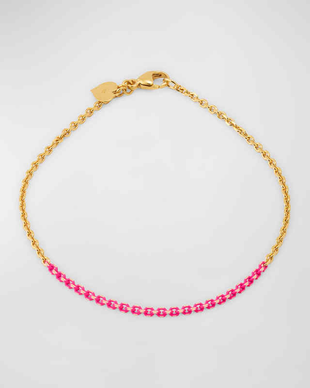Golden Dreams 18K Yellow Gold Hot Pink Enamel Bracelet