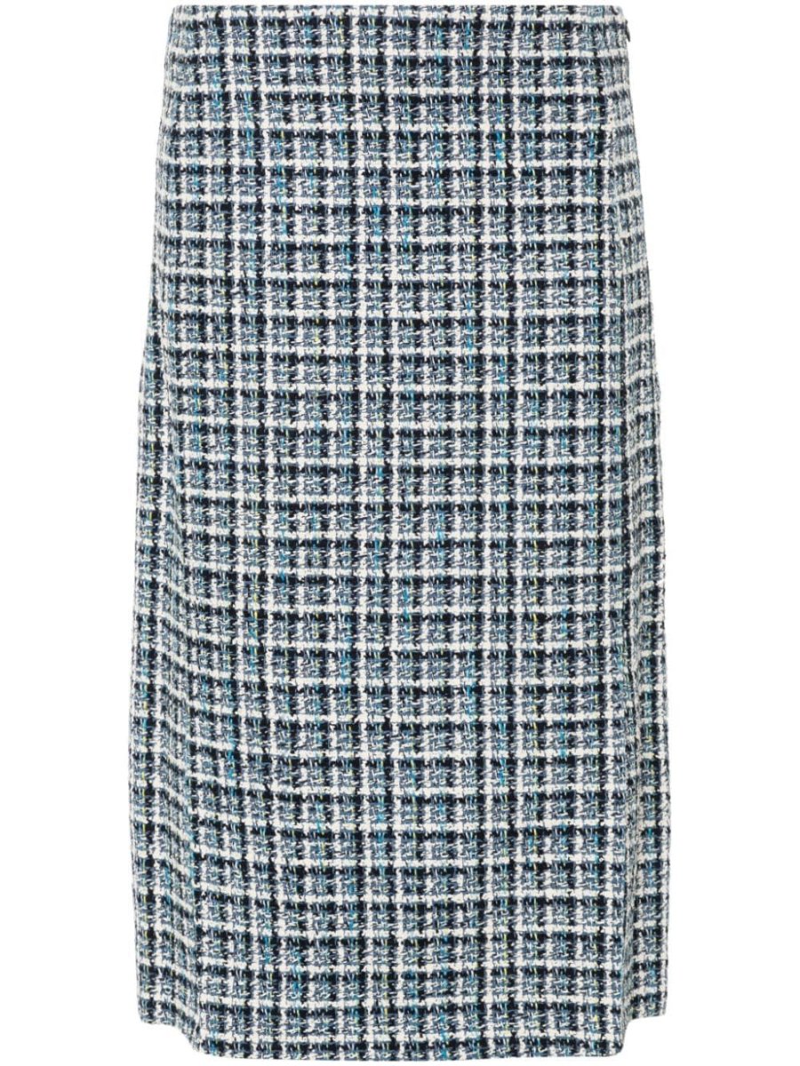 tweed midi skirt