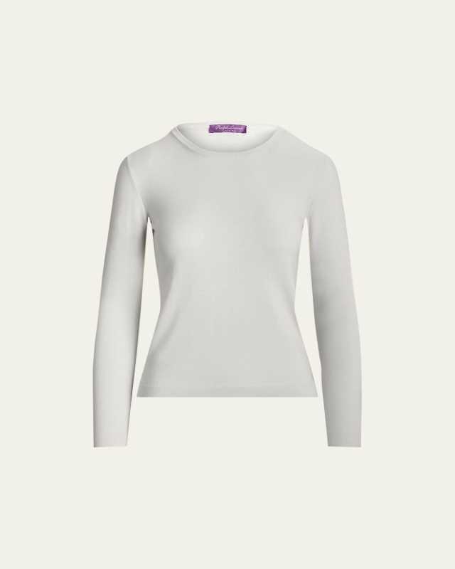 Crewneck Long-Sleeve Cashmere Sweat