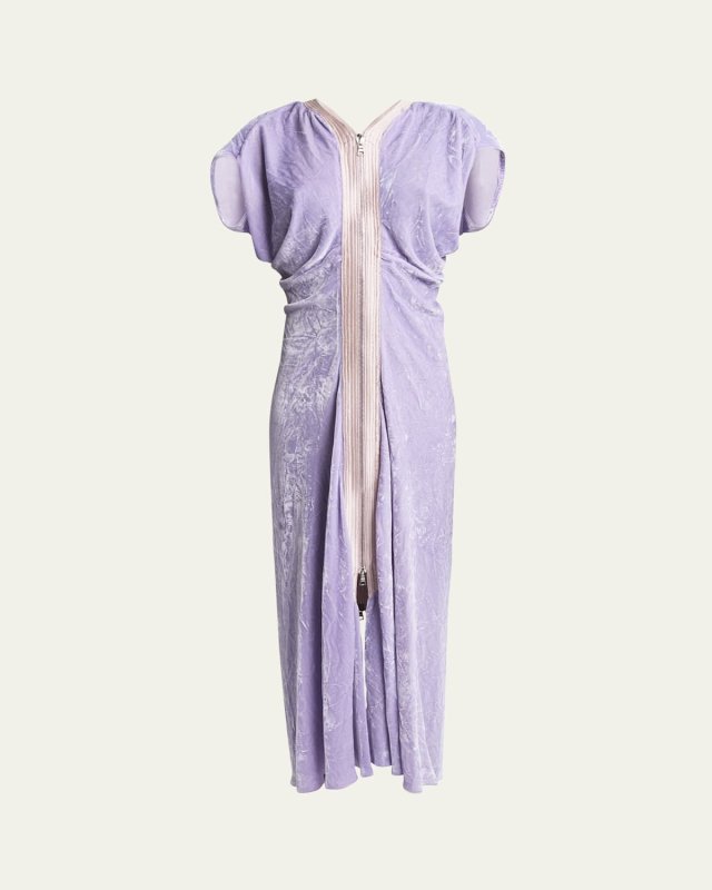 Crush Velvet Draped Midi Dress