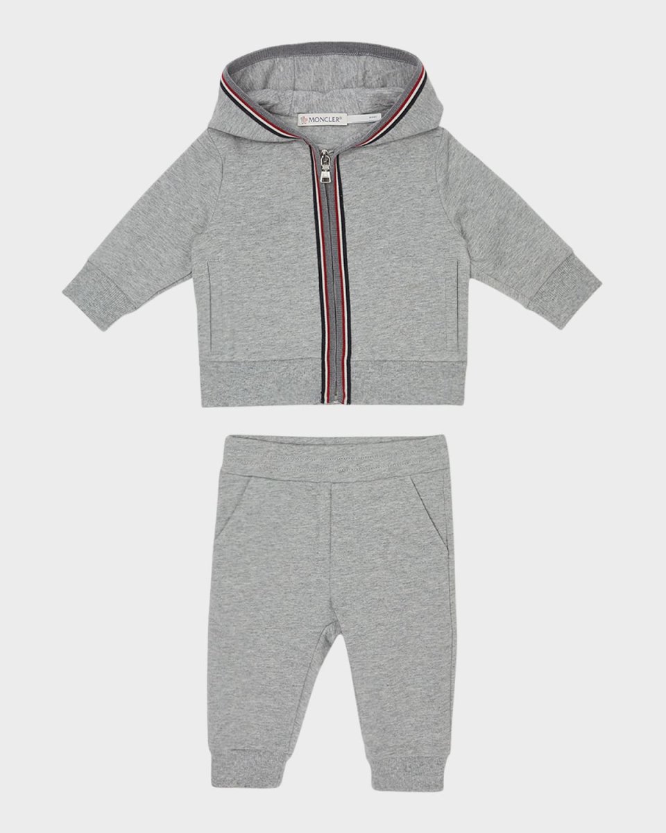 Boy's Two-Piece Tri-Stripe Hoodie & Sweatpants Set, Size 6M-3