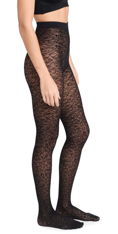 Wolford Floral Jacquard Tights Black