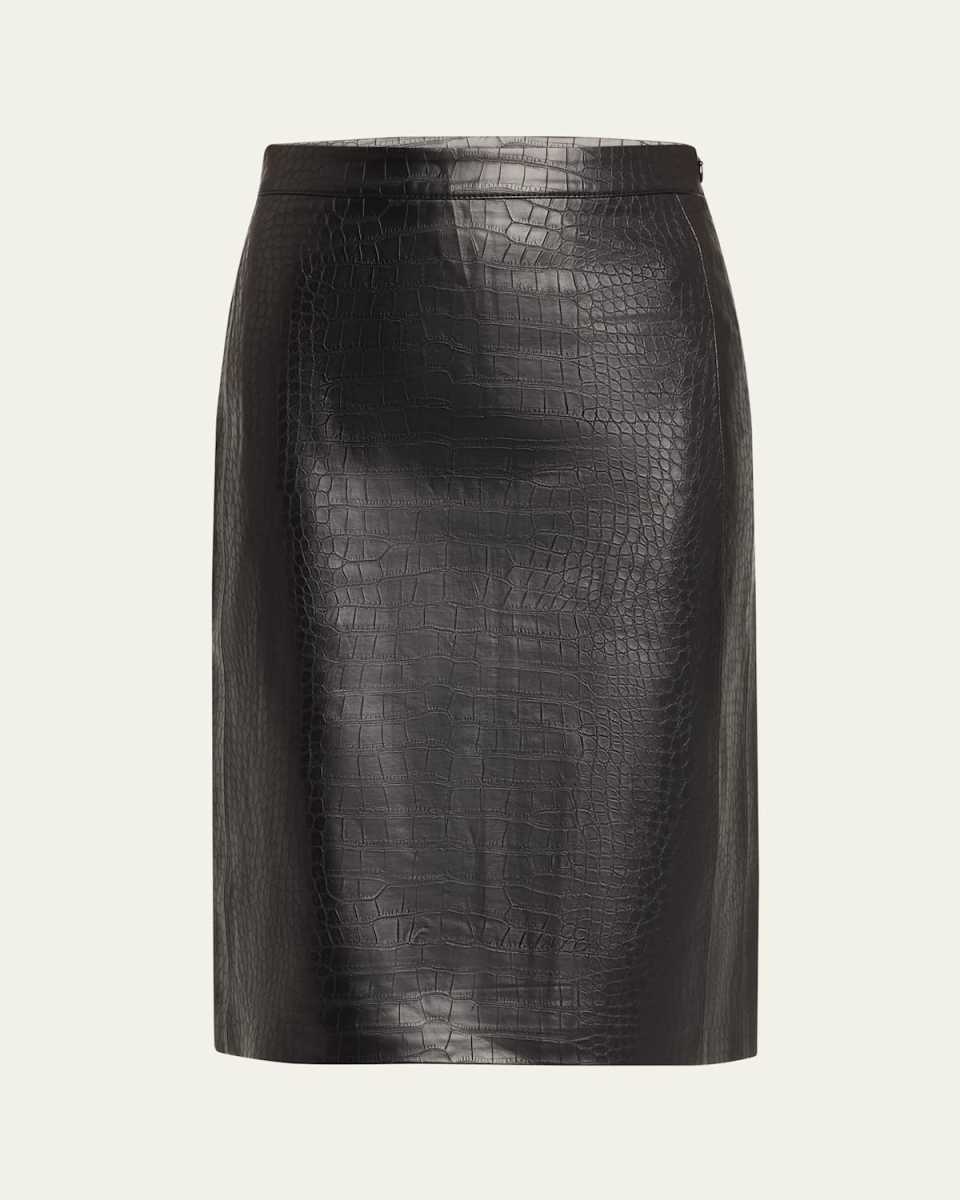 Canary Faux Leather Pencil Skirt