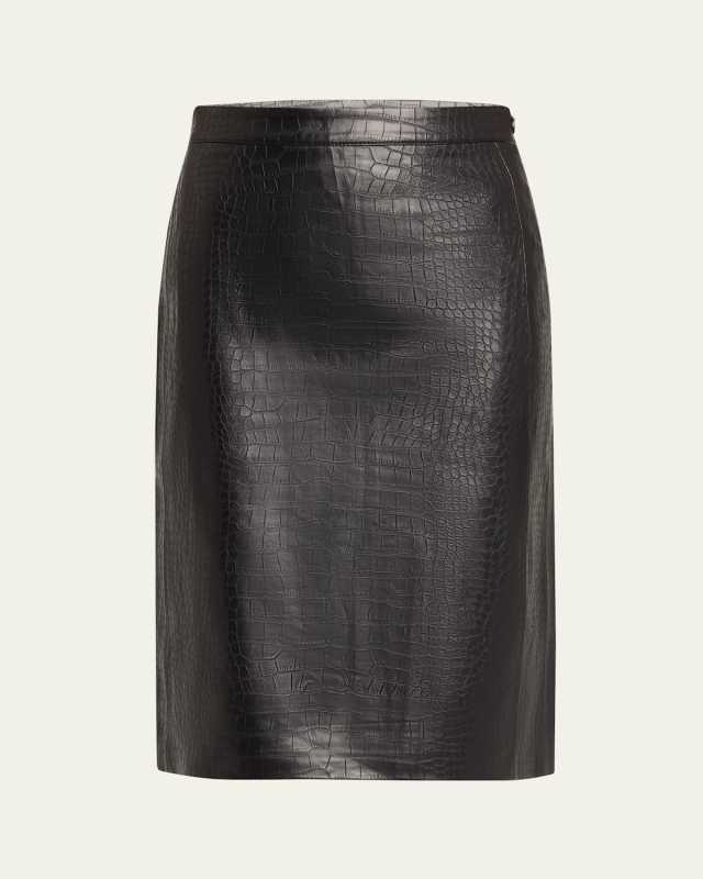 Canary Faux Leather Pencil Skirt