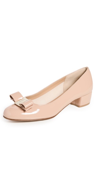 FERRAGAMO Vara Low Heel Pumps Amaretti