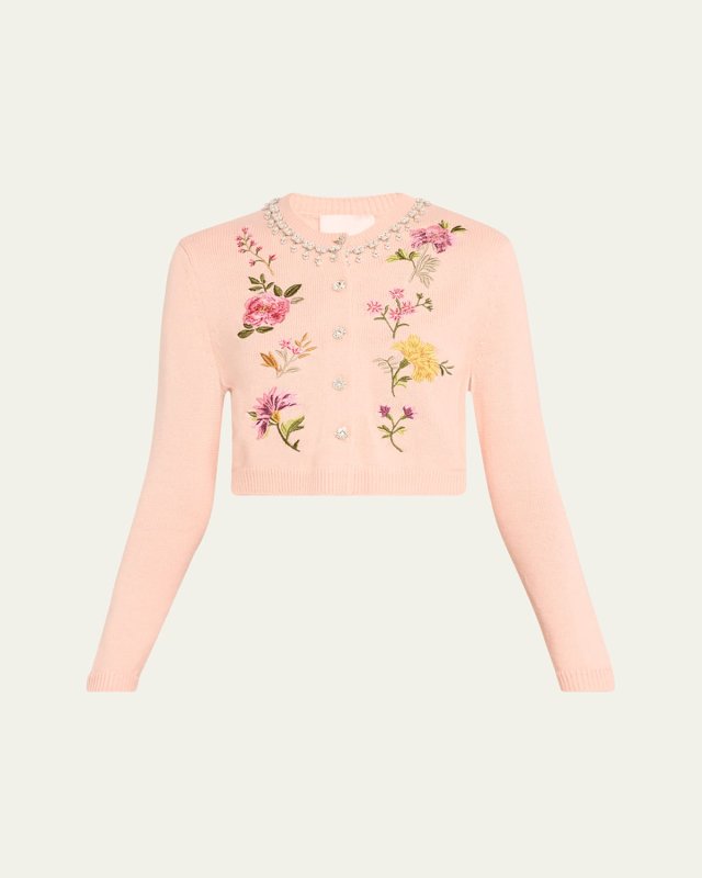 Isolde Embellished Floral Embroidered Cardigan