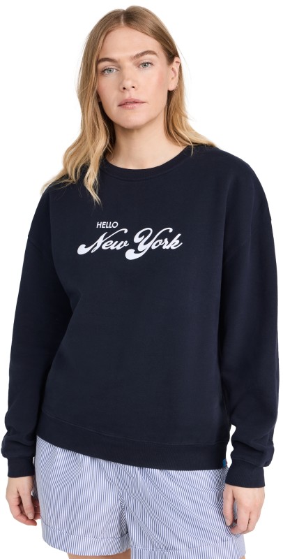 KULE The Oversized Hello New York Sweatshirt Navy