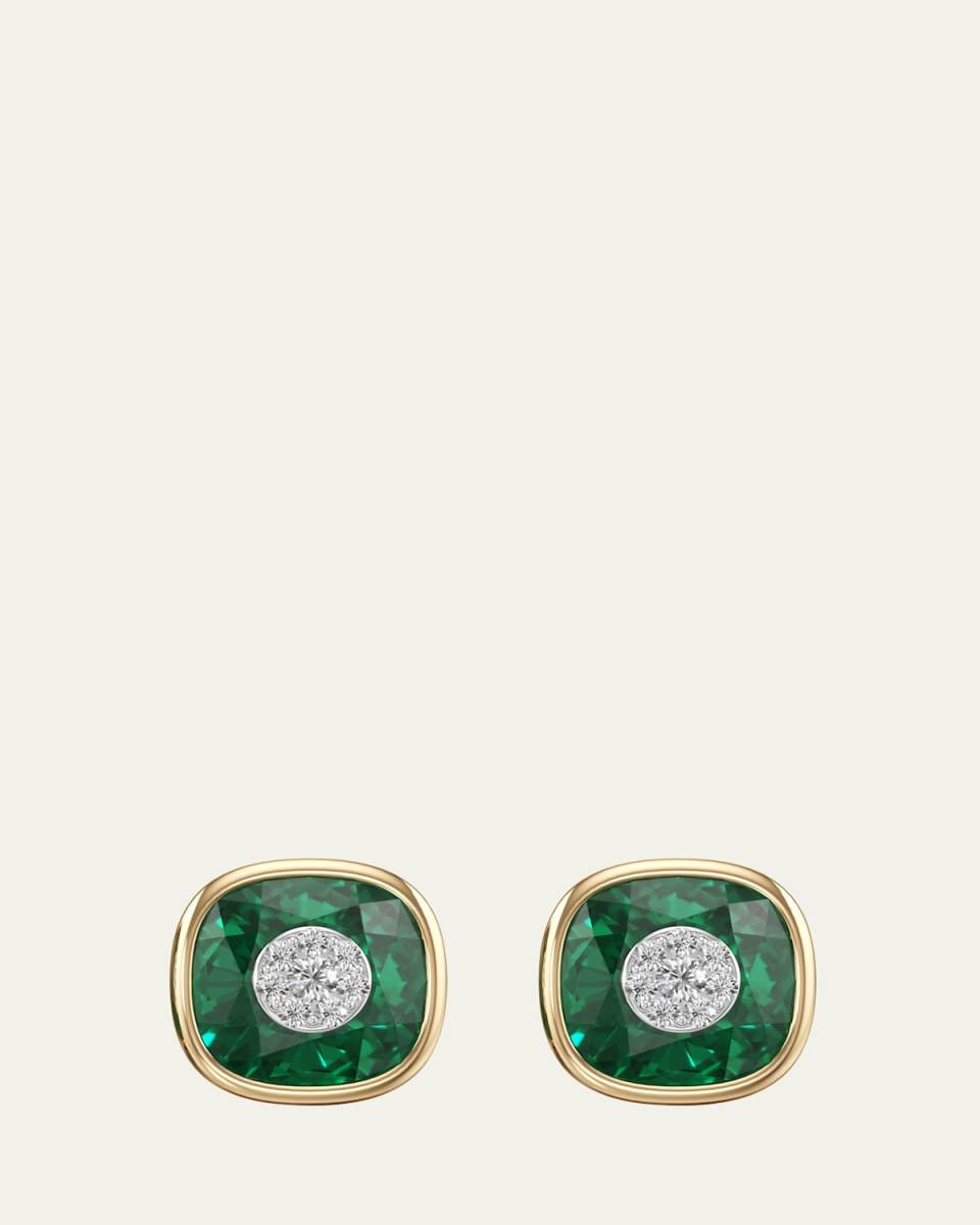 One Collection 10mm Fusion Cushion Earrings