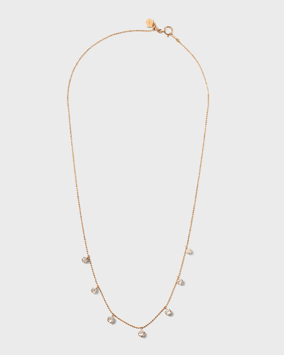 Medium Floating Diamond Necklace in Rose