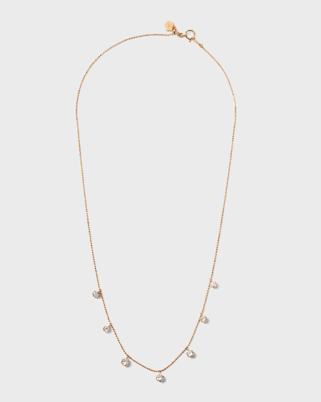 Medium Floating Diamond Necklace in Rose