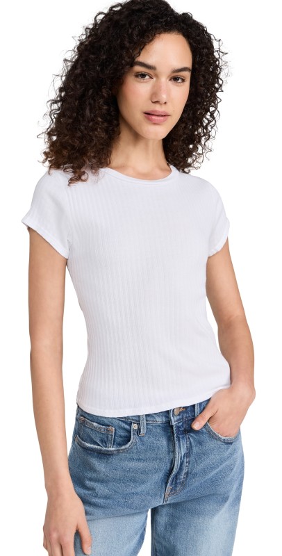 perfectwhitetee Variegated Rib Baby Tee White