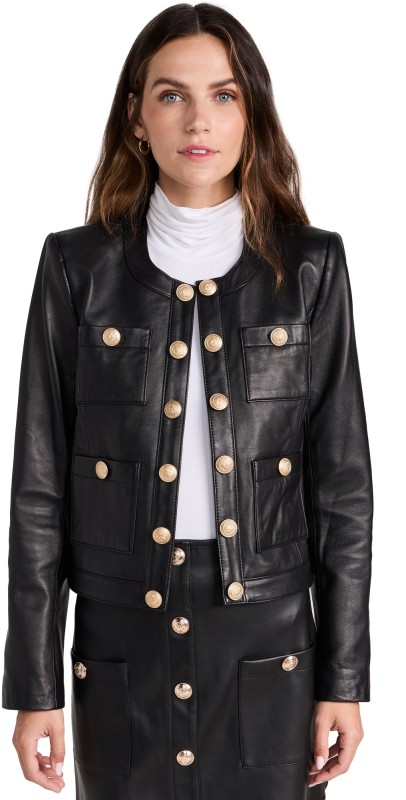 L'AGENCE Jayde Collarless Jacket Black