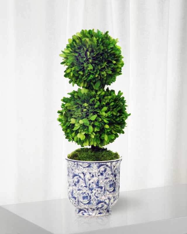 Double Ball Topiary in Cache Pot