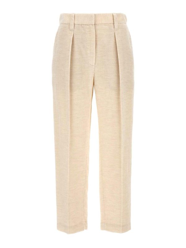 Brunello Cucinelli Pantalons Décontractés - Blanc
