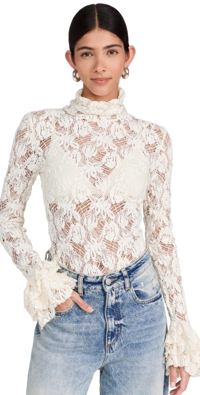 MSGM Lace Blouse Off White