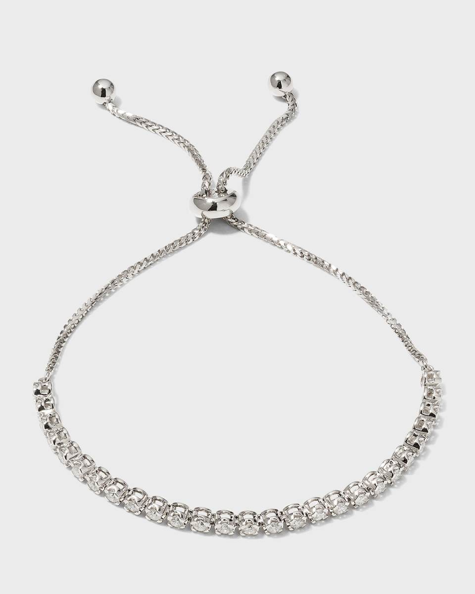 18k White Gold Bolo Bracelet w/ Diamonds