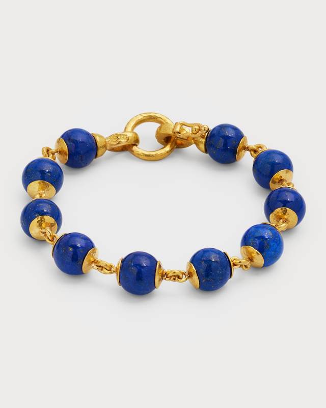 19K Lapis Bead Bracelet