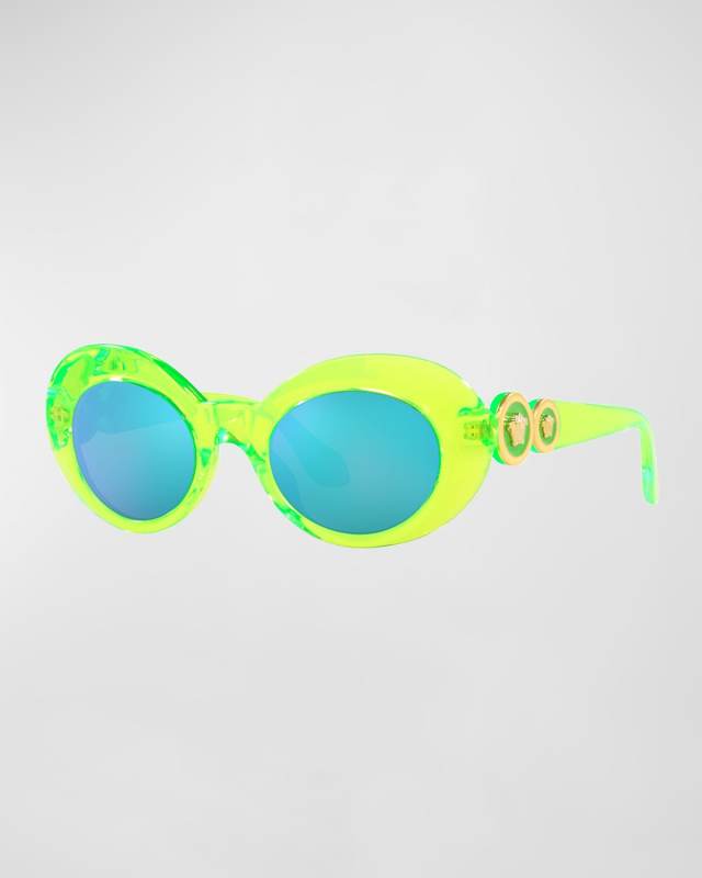 Girl's Mirrored Medusa Acetate Oval Sunglasses