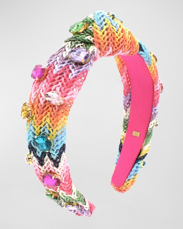 Girl's Rainbow Raffia Knot Headband