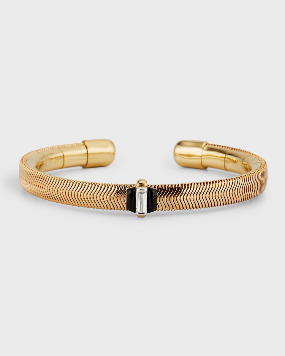 18K Yellow Gold Feelings Bracelet with White Diamond Baguette