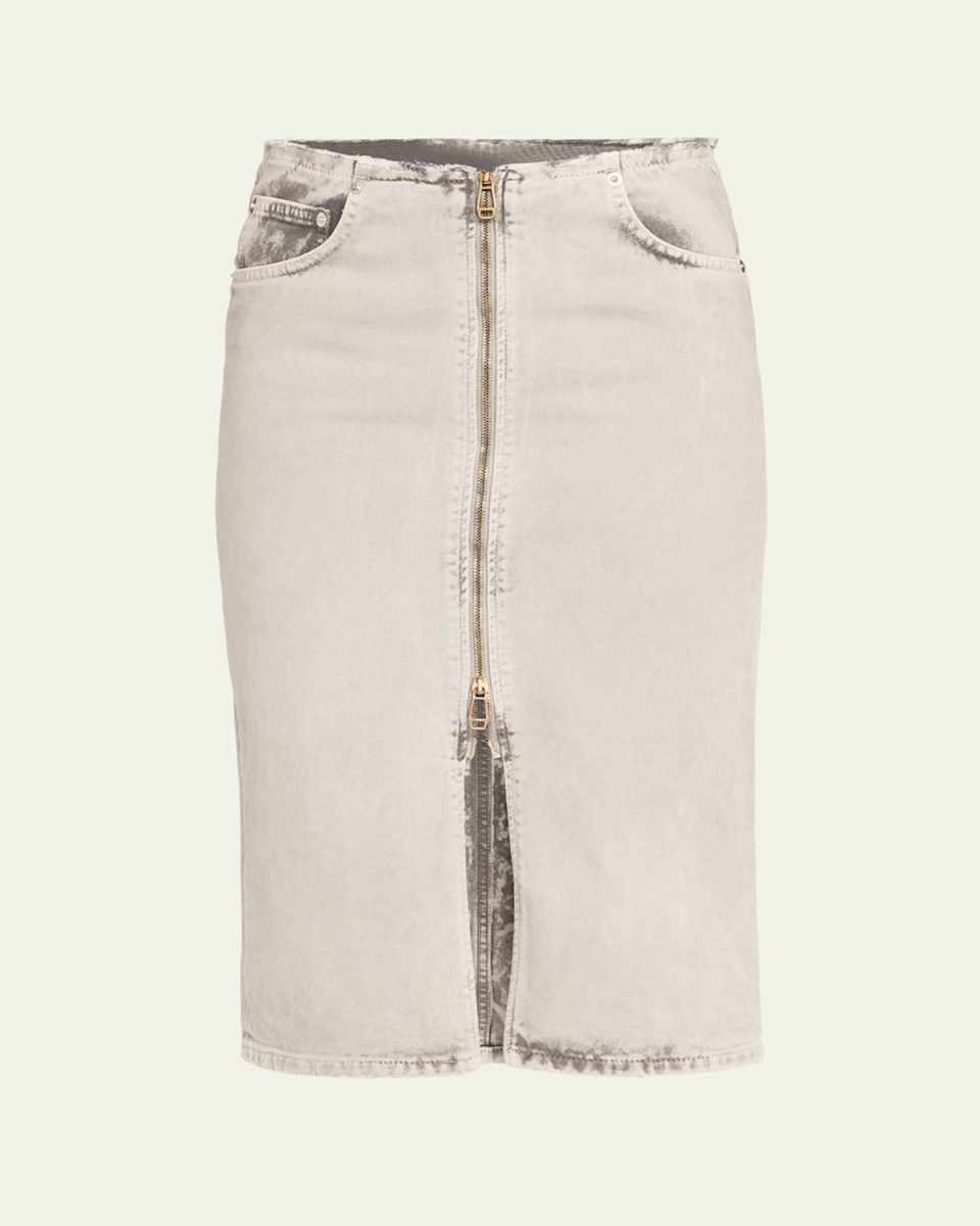 Tiger Knee-Length Denim Skirt