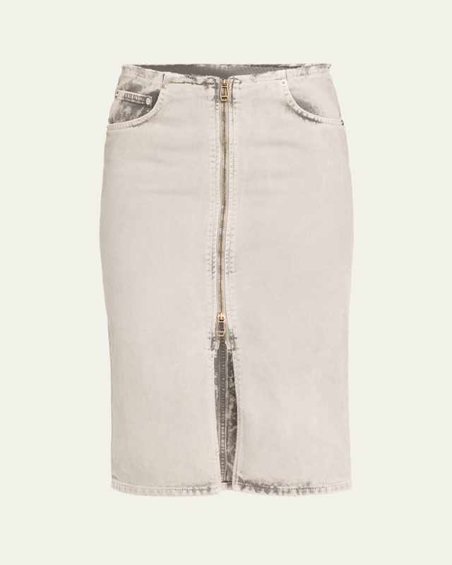 Tiger Knee-Length Denim Skirt