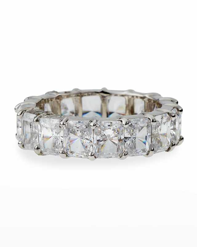 Radiant-Cut CZ Eternity Band Ring