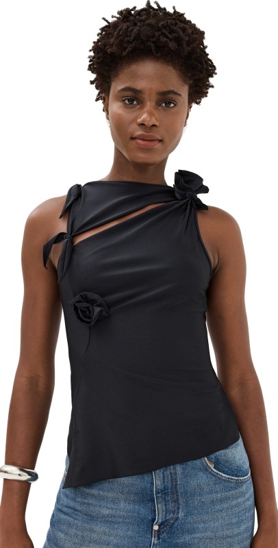 Coperni Asymmetric Flower Top Black