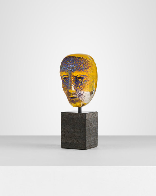 Bertil Vallien "Brains On Stone Floral" Sculpture
