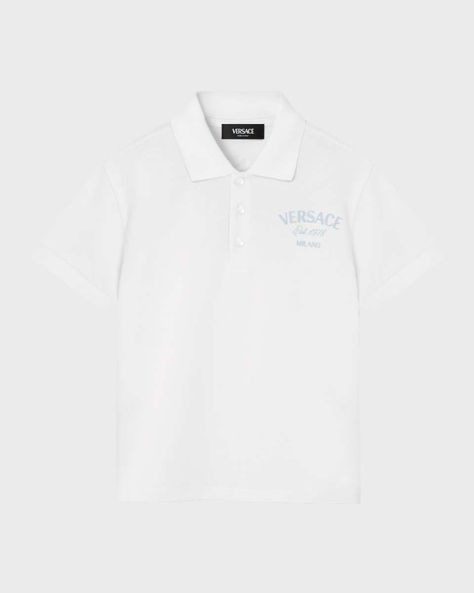 Boy's Logo-Print Polo Shirt, Size 8-14