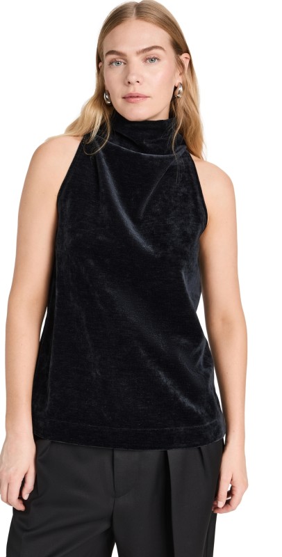 Proenza Schouler White Label Mila Cowl Top Black