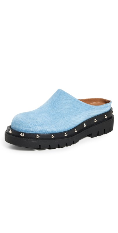 KAANAS Meg Lug Sole Mules Indigo