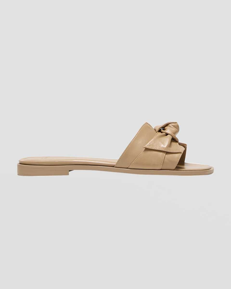 Maxi Clarita Leather Knot Flat Sandals