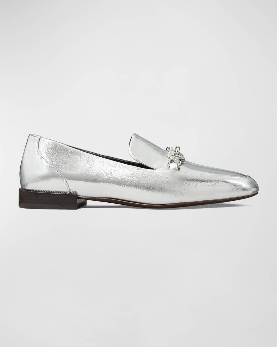 Jessa Metallic Bit Chain Loafers