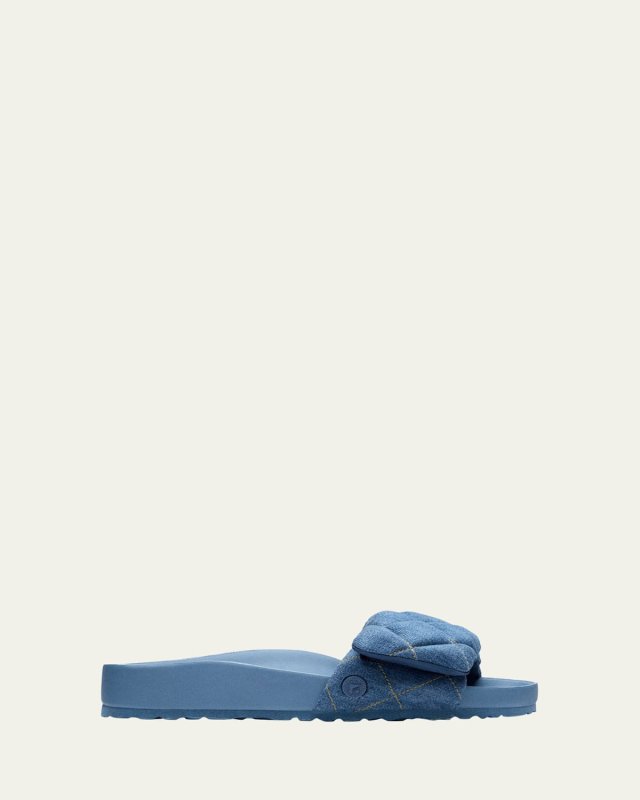 Sylt Quilted Denim Slide Sandals