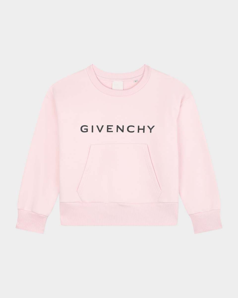 Girl's Contrast Logo-Print Sweatshirt, Size 8-14