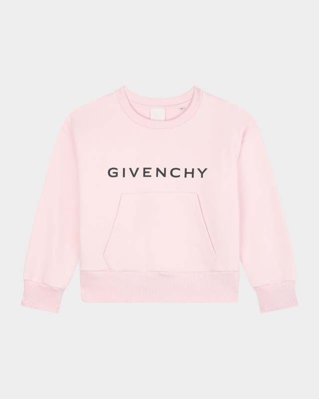 Girl's Contrast Logo-Print Sweatshirt, Size 8-14