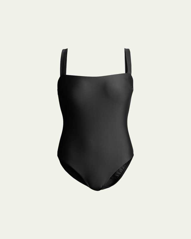 Square-Neck Maillot One-Piece Swimsuit