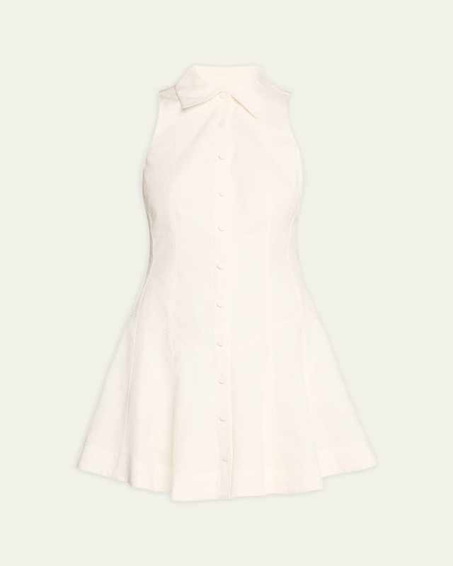 Poppy Sleeveless Flared Mini Poplin Shirtdress