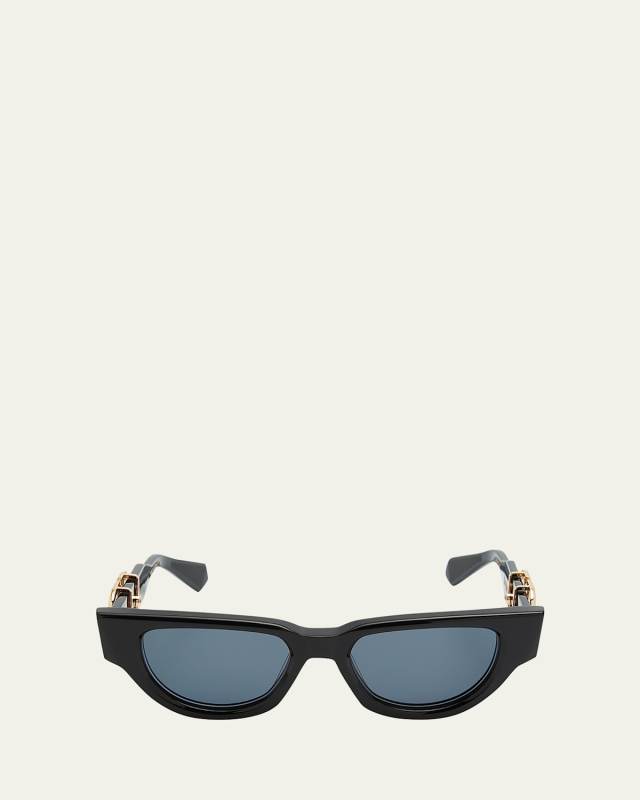 Due Acetate & Titanium Cat-Eye Sunglasses