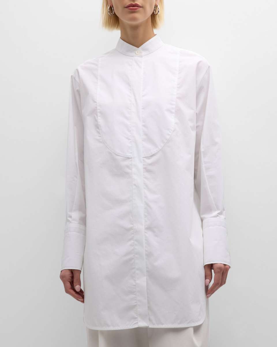 Oversized Organic Cotton Poplin Tunic Top