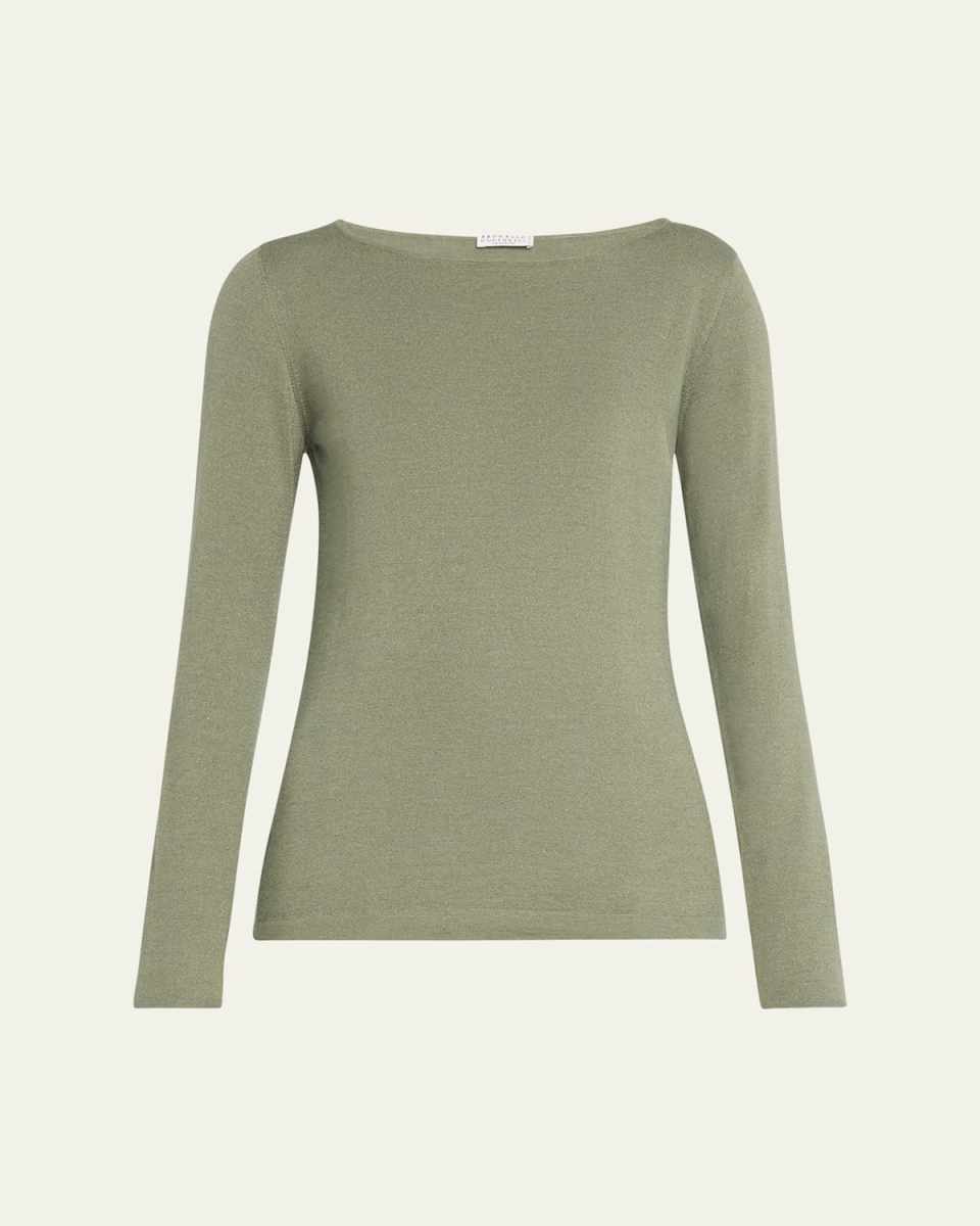 Boat Neck Cashmere Lurex Sweater