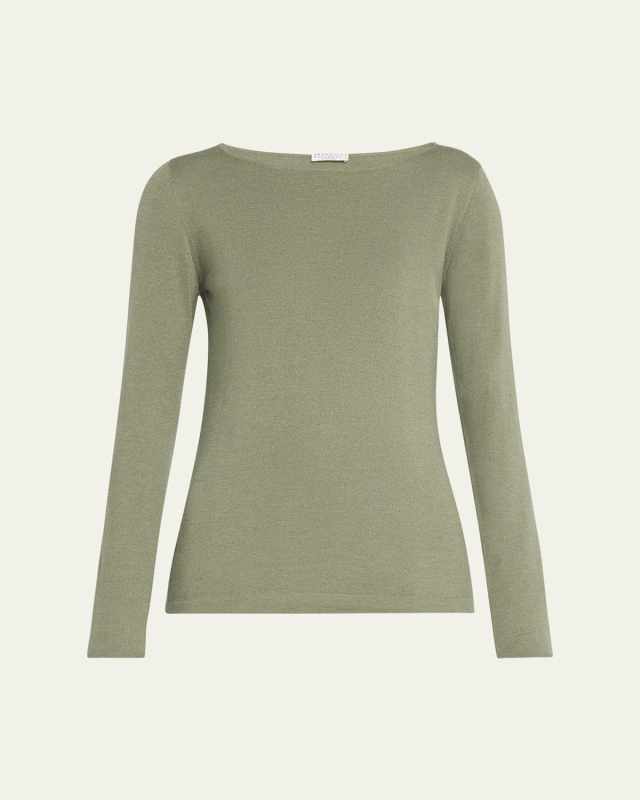 Boat Neck Cashmere Lurex Sweater