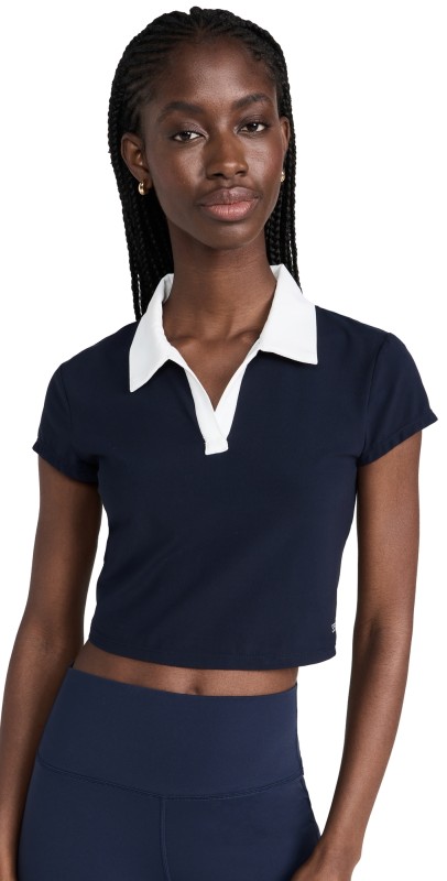 Splits59 Airweight Crop Polo Indigo/White