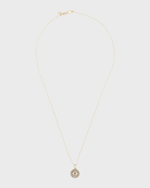 Small Diamond Evil Eye Medallion Necklace