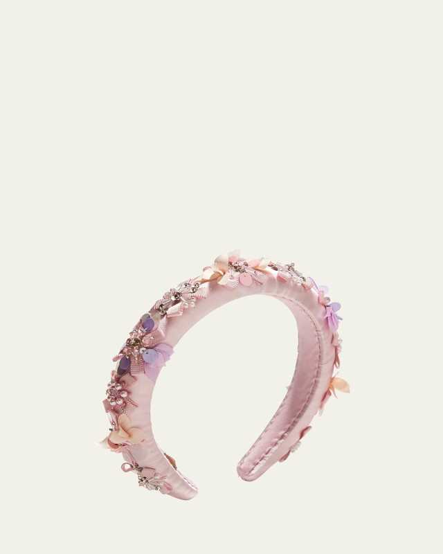 Girl's Floral Lattice Headband