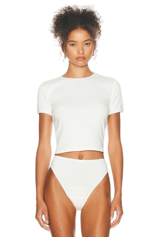 HELSA Pointelle Baby Tee