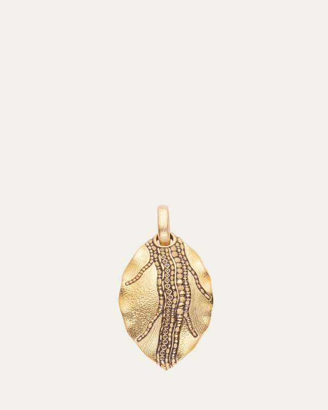 18K Gold Leaf Pendant