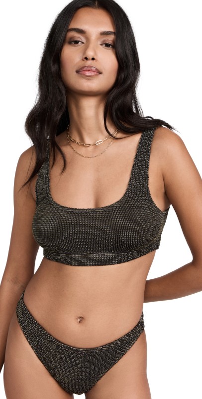 Good American Always Fits Sculpt Scoop Bikini Top Black001